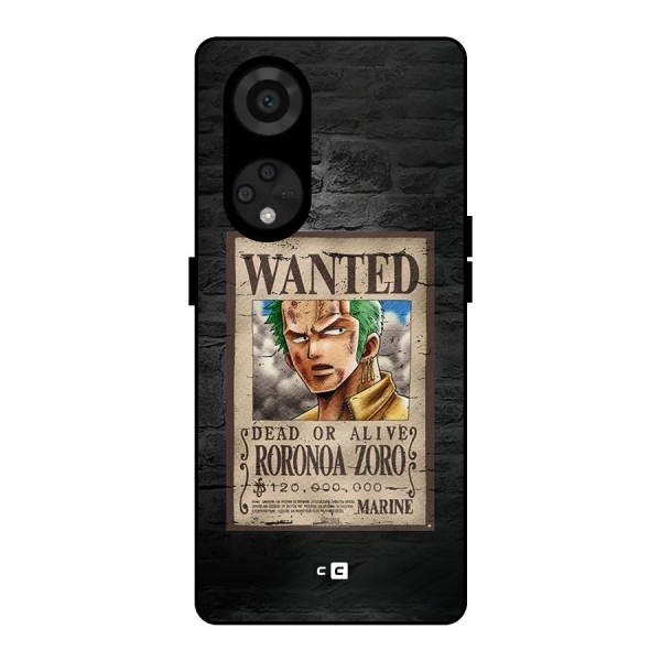 Zoro Wanted Metal Back Case for Reno8 T 5G