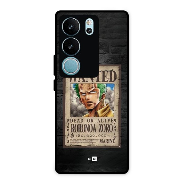 Zoro Wanted Metal Back Case for Vivo V29