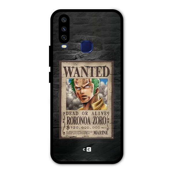 Zoro Wanted Metal Back Case for Vivo Y12
