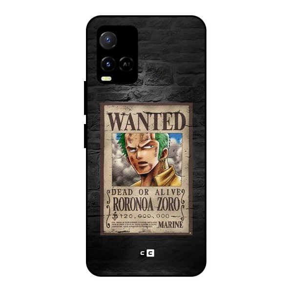 Zoro Wanted Metal Back Case for Vivo Y21