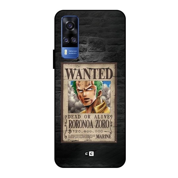 Zoro Wanted Metal Back Case for Vivo Y51