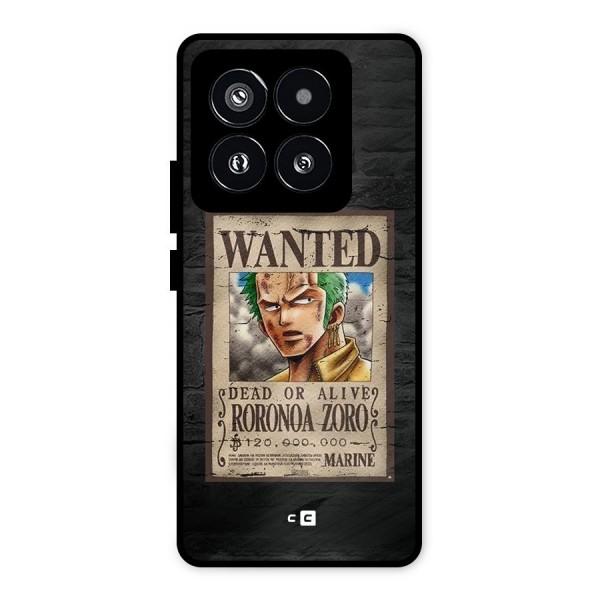 Zoro Wanted Metal Back Case for Xiaomi 14 Pro