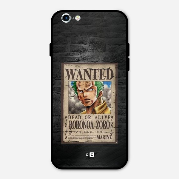 Zoro Wanted Metal Back Case for iPhone 6 6s