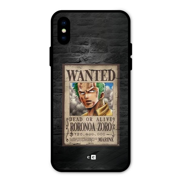 Zoro Wanted Metal Back Case for iPhone X