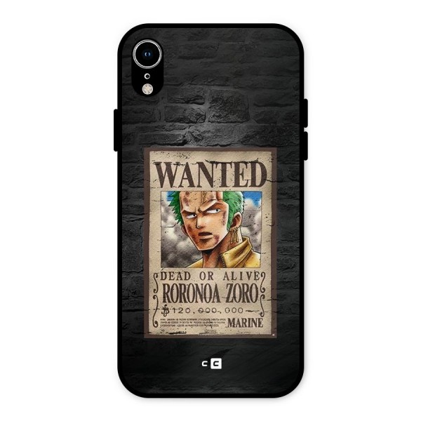 Zoro Wanted Metal Back Case for iPhone XR