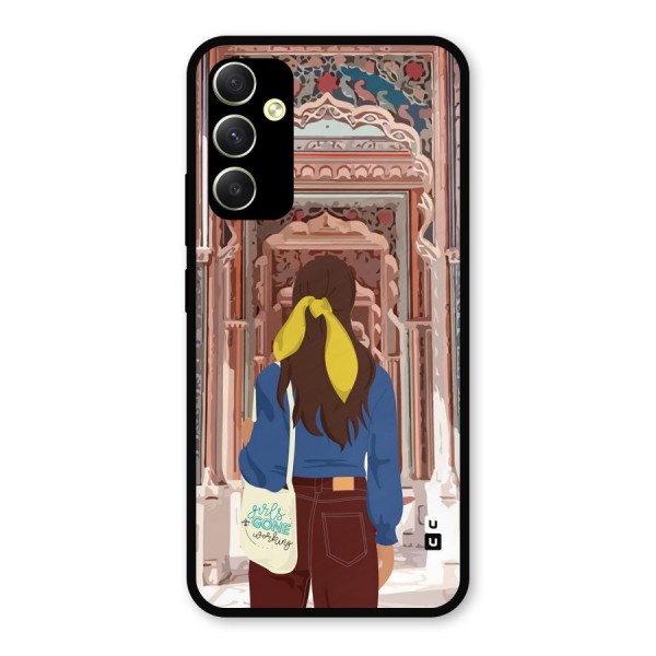 wonderful Girl Metal Back Case for Galaxy A34