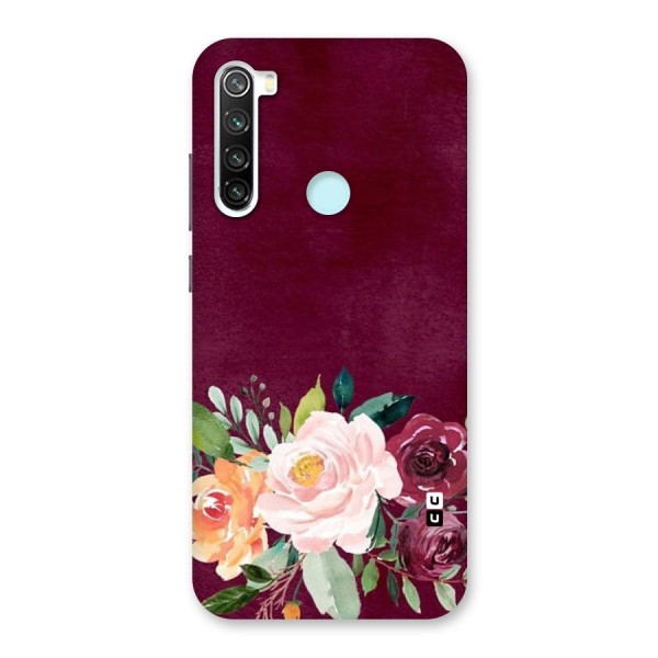 Plum Floral Design Back Case for Redmi Note 8