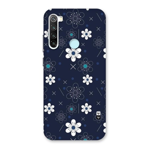 White Floral Shapes Back Case for Redmi Note 8