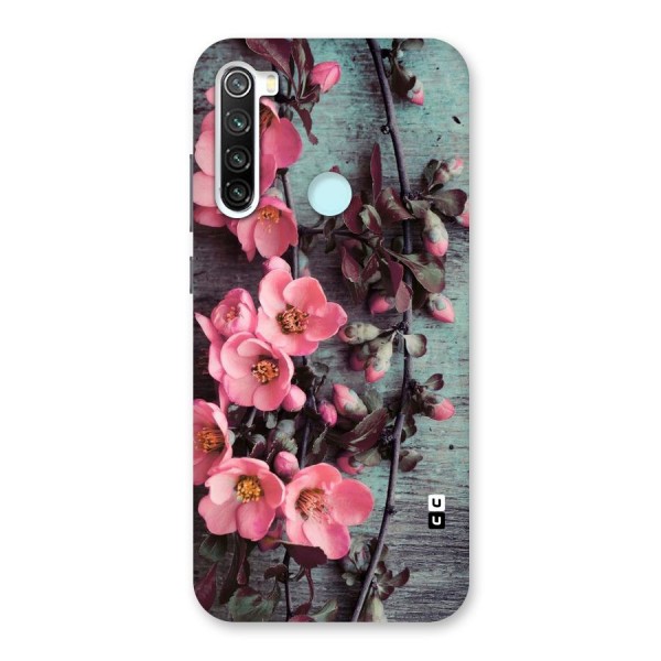 Wooden Floral Pink Back Case for Redmi Note 8