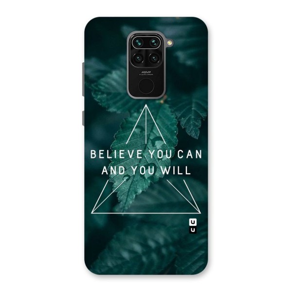 Believe You Can Motivation Back Case for Redmi Note 9