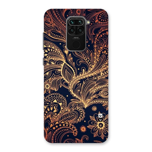 Classy Golden Leafy Design Back Case for Redmi Note 9