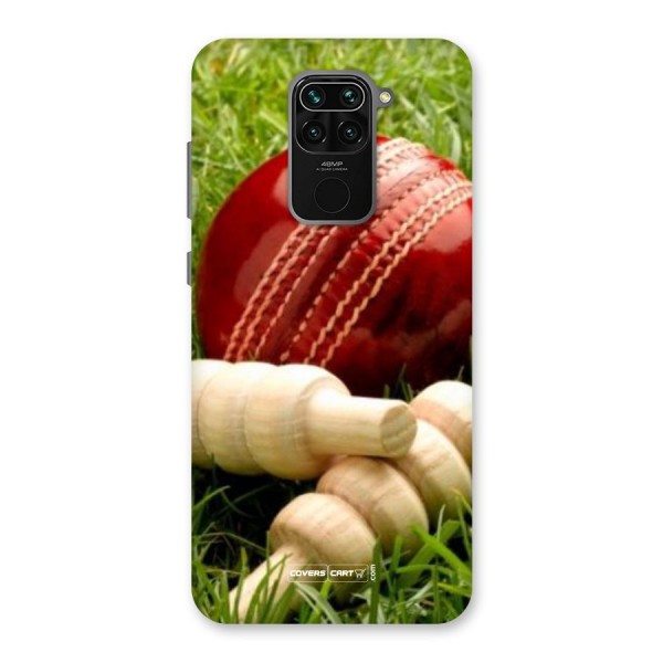 Cricket Ball and Stumps Back Case for Redmi Note 9