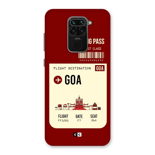 Goa Boarding Pass Back Case for Redmi Note 9