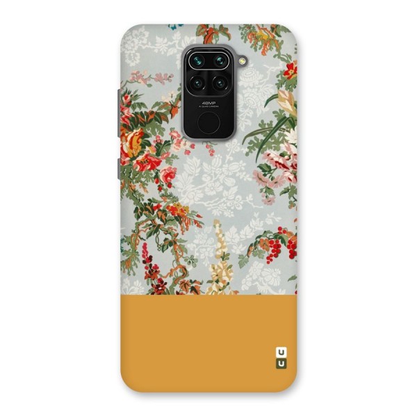 Golden Stripe on Floral Back Case for Redmi Note 9