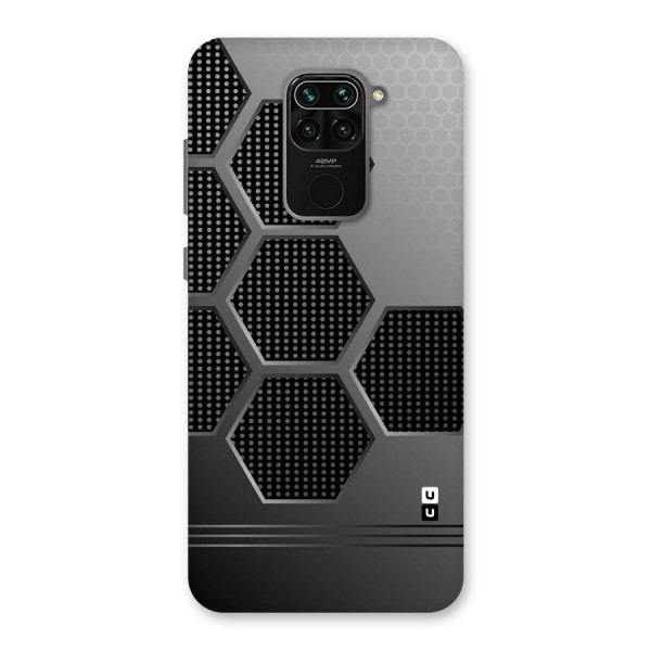 Grey Black Hexa Back Case for Redmi Note 9