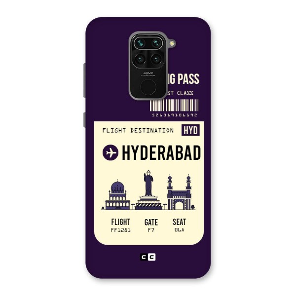 Hyderabad Boarding Pass Back Case for Redmi Note 9