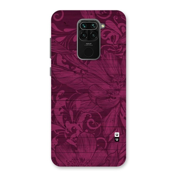 Magenta Floral Pattern Back Case for Redmi Note 9