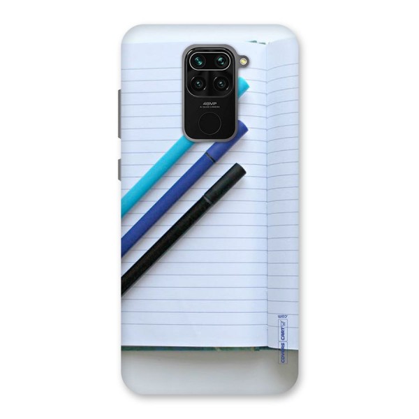 Notebook And Pens Back Case for Redmi Note 9