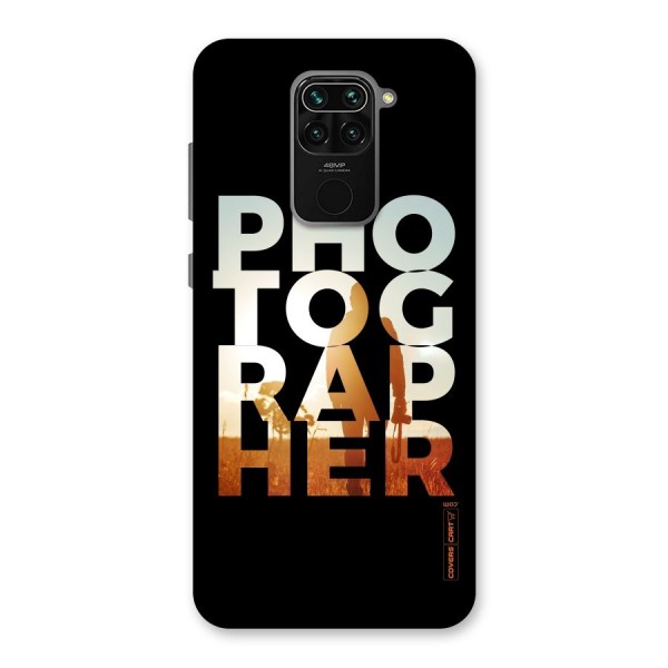 Photographer Typography Back Case for Redmi Note 9