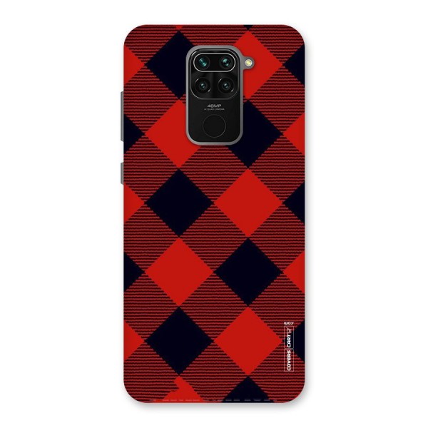 Red Diagonal Check Back Case for Redmi Note 9