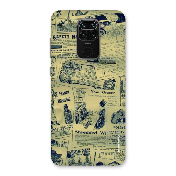 Vintage Newspaper Cutouts Back Case for Redmi Note 9