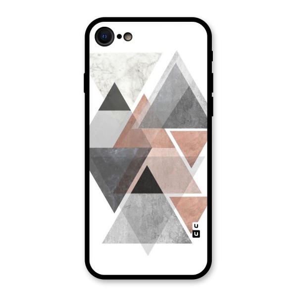 Abstract Diamond Pink Design Glass Back Case for iPhone 7