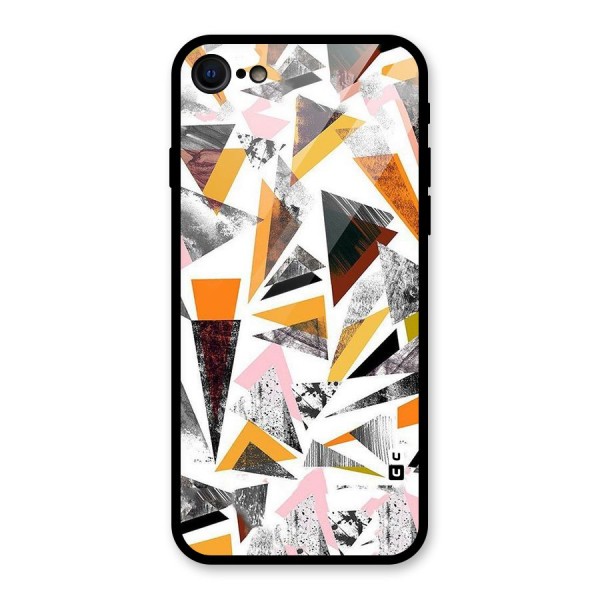 Abstract Sketchy Triangles Glass Back Case for iPhone 7