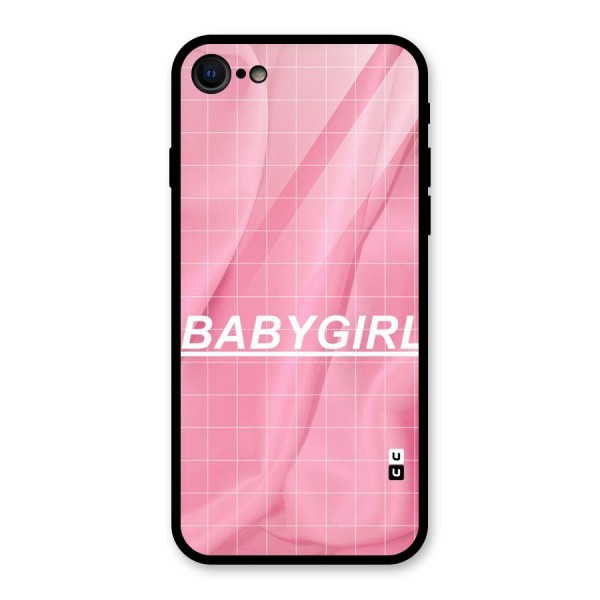 Baby Girl Check Glass Back Case for iPhone 7