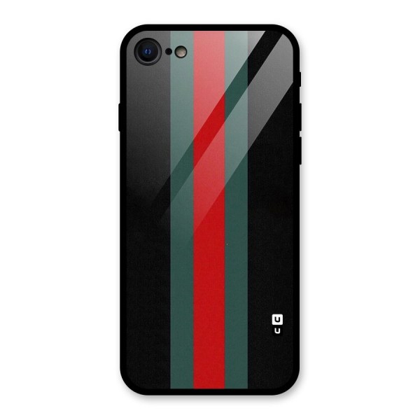 Basic Colored Stripes Glass Back Case for iPhone 7
