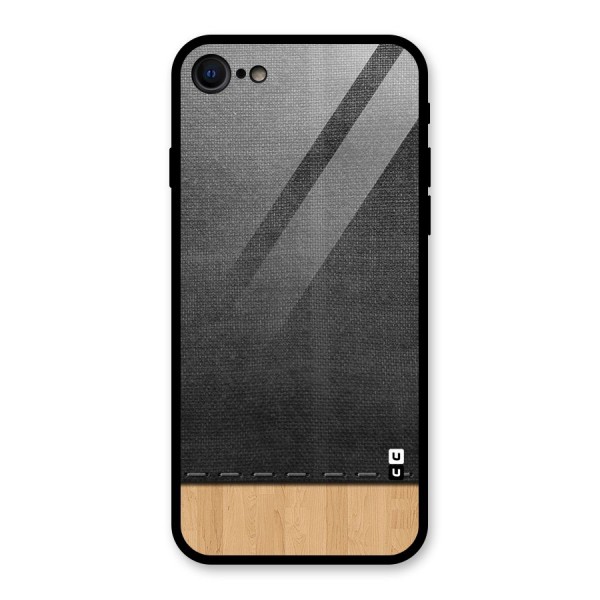Bicolor Wood Texture Glass Back Case for iPhone 7