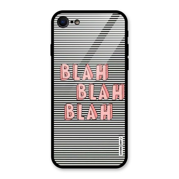 Blah Stripes Glass Back Case for iPhone 7