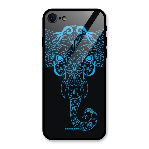Blue Elephant Ethnic Glass Back Case for iPhone 7