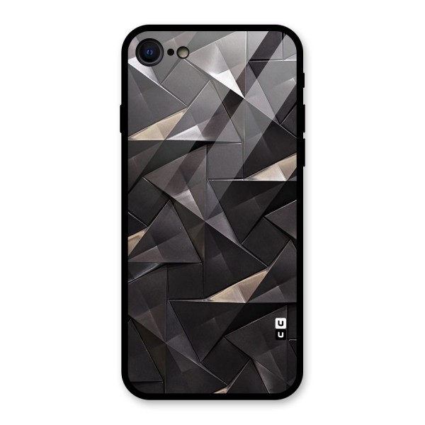 Carved Triangles Glass Back Case for iPhone 7