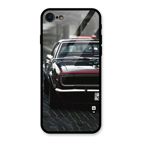 Class Vintage Car Glass Back Case for iPhone 7