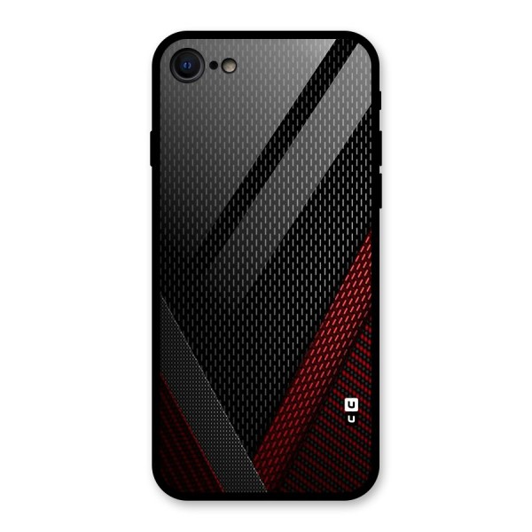 Classy Black Red Design Glass Back Case for iPhone 7