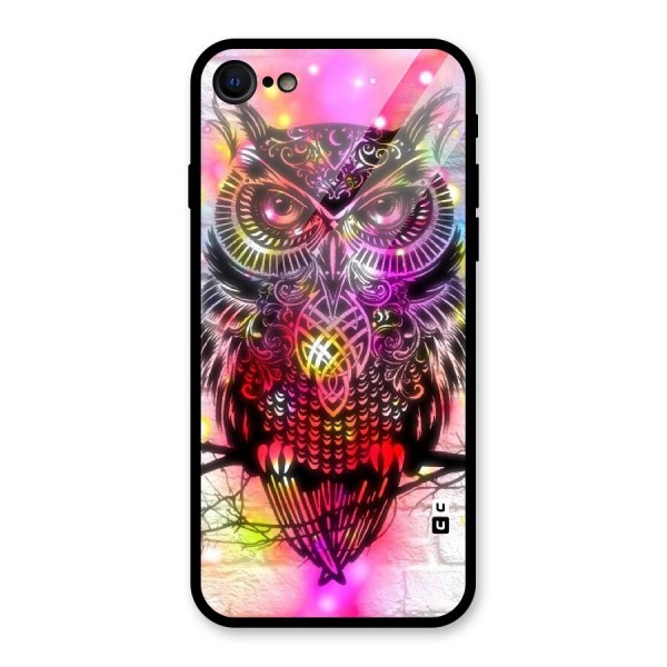 Colourful Owl Glass Back Case for iPhone 7