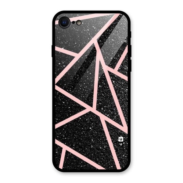 Concrete Black Pink Stripes Glass Back Case for iPhone 7