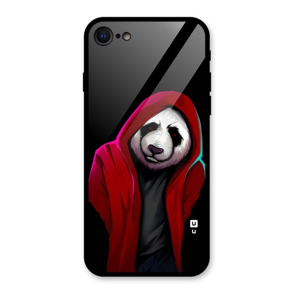 Cute Hoodie Panda Glass Back Case for iPhone 7