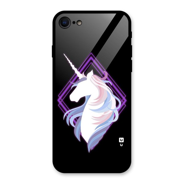 Cute Unicorn Illustration Glass Back Case for iPhone 7