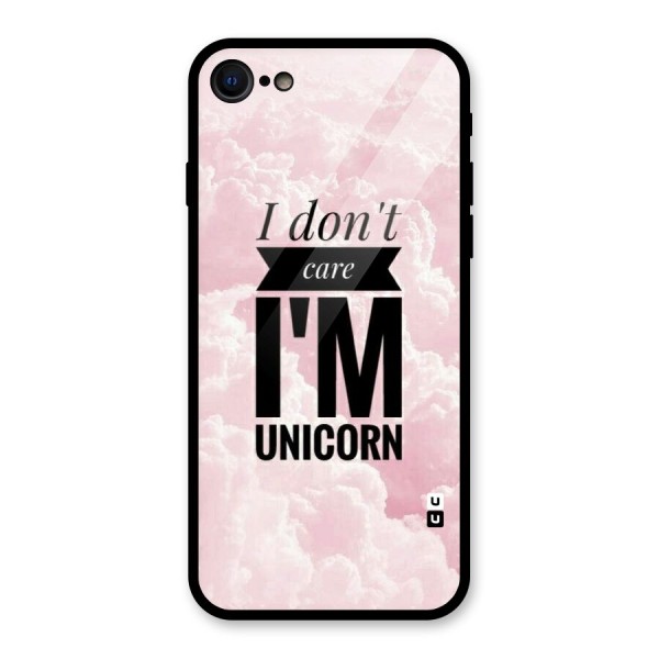 Dont Care Unicorn Glass Back Case for iPhone 7