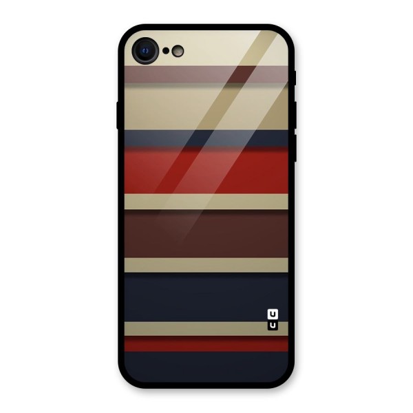 Elegant Stripes Pattern Glass Back Case for iPhone 7