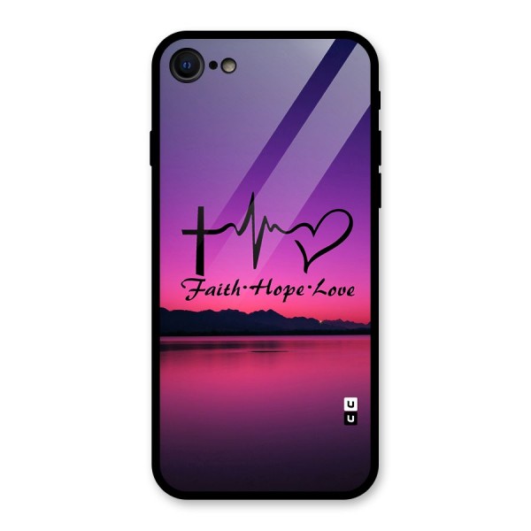 Faith Hope Love Evening Sky Glass Back Case for iPhone 7