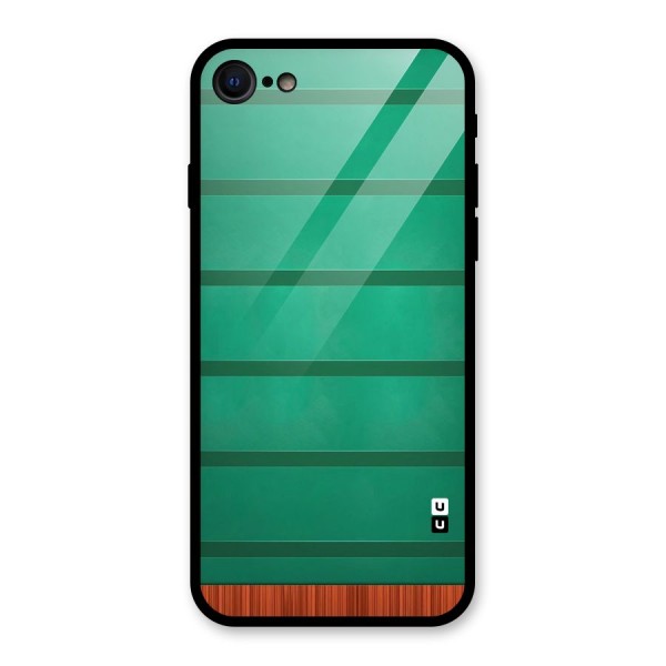 Green Wood Stripes Glass Back Case for iPhone 7