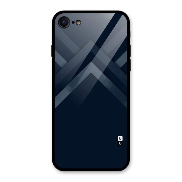Navy Blue Arrow Glass Back Case for iPhone 7