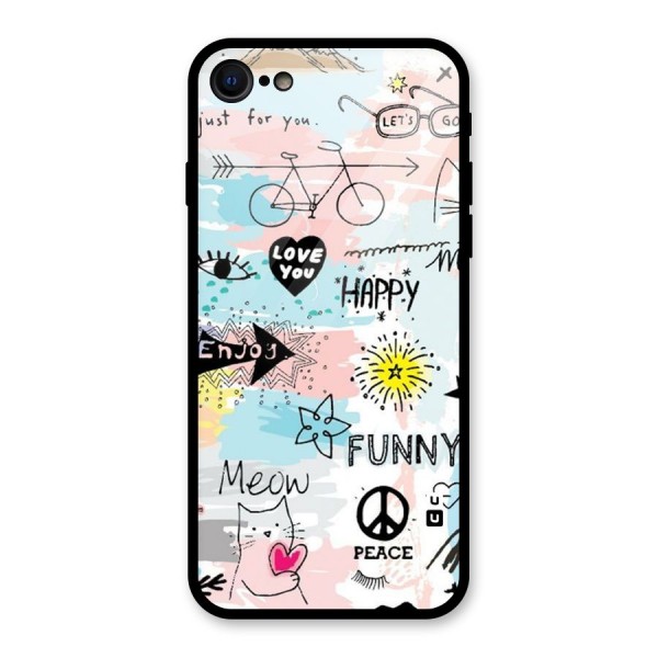 Peace And Funny Glass Back Case for iPhone 7