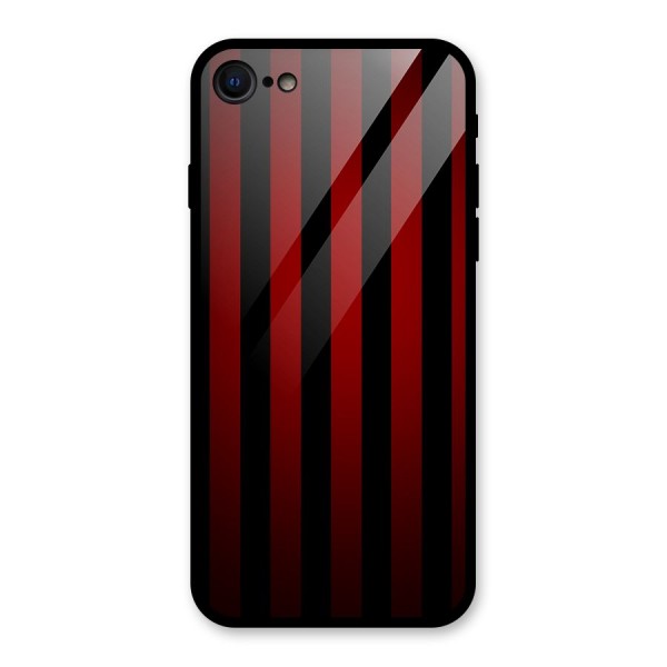 Red Black Stripes Glass Back Case for iPhone 7