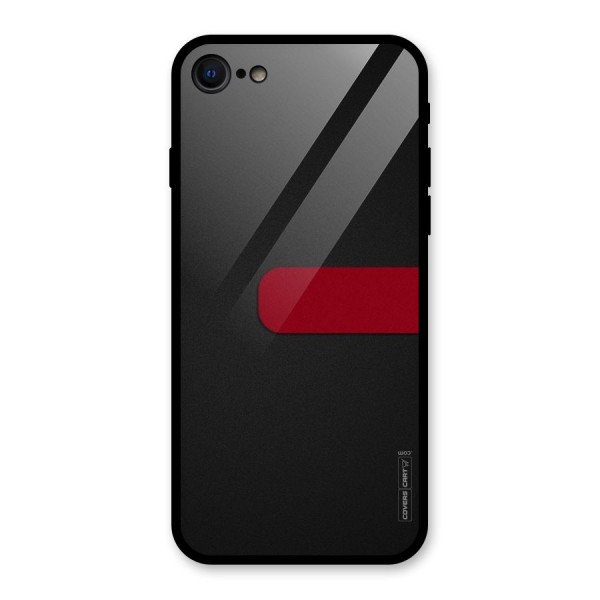 Single Red Stripe Glass Back Case for iPhone 7