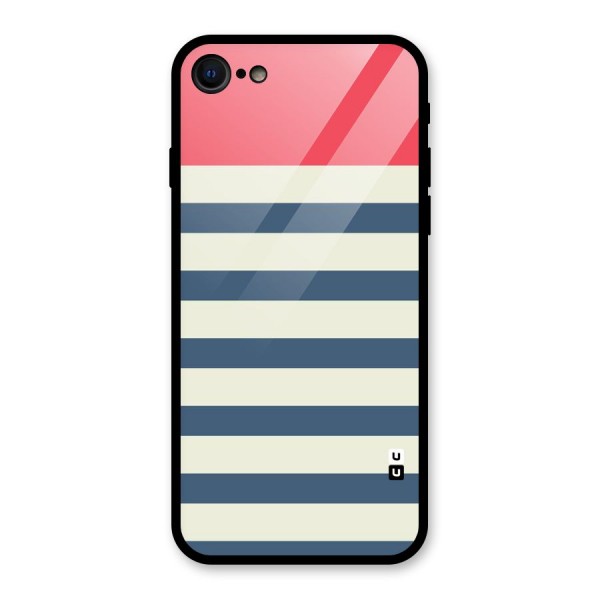 Solid Orange And Stripes Glass Back Case for iPhone 7