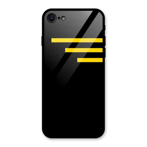 Sports Yellow Stripes Glass Back Case for iPhone 7