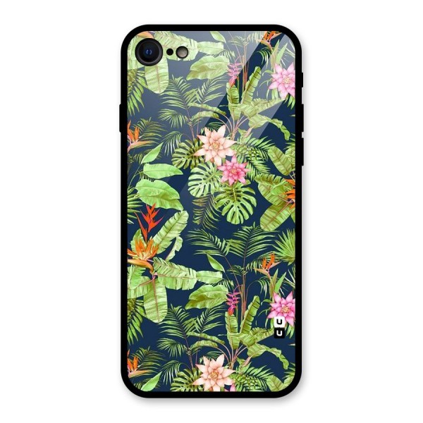 Tiny Flower Leaves Glass Back Case for iPhone 7